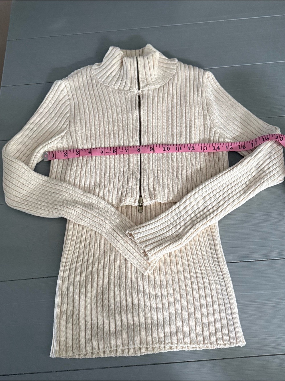 Mango Cream Ribbed Turtleneck Sweater - Picture 2 of 13